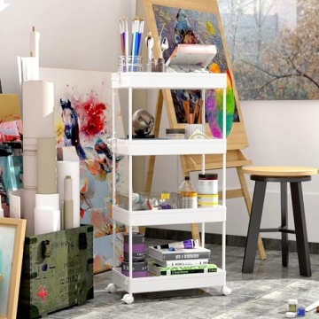 SPACEKEEPER Rolling Storage Cart for Home and Office