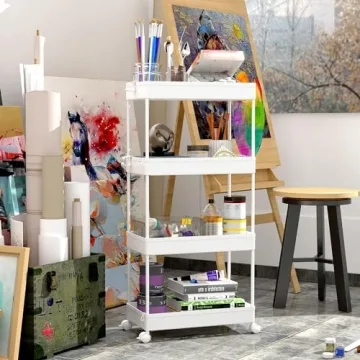 SPACEKEEPER Rolling Storage Cart for Home and Office