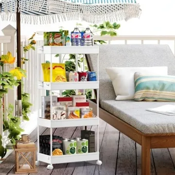 SPACEKEEPER Rolling Storage Cart for Home and Office