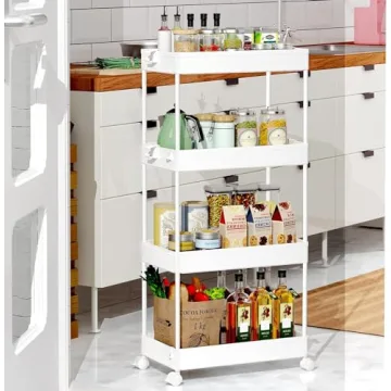 SPACEKEEPER Rolling Storage Cart for Home and Office