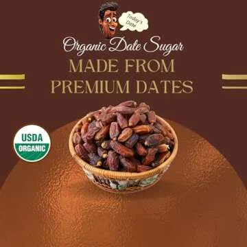 Today's Date | Organic Date Sugar | 12 oz | Vegan, Gluten Free, Keto, Paleo, No Added Sugar | Excellent Sugar Substitute and Sweetener Substitute | Low Gi Foods For Baking