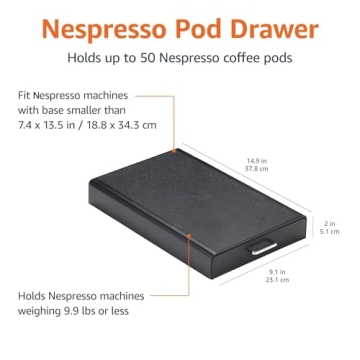 Nespresso Pod Holder with Storage Drawer - 50 Capsule Capacity