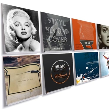 Cerpourt 8 Pack 12" Clear Vinyl Record Display Shelf for Stylish Album Showcase