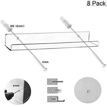 Cerpourt 8-Pack Clear Vinyl Record Display Shelf for Music Lovers