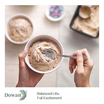 DOWAN 10 OZ Small Dessert Bowls - 4.5" Ceramic Cereal Bowls Set of 8 - Porcelain White Bowls for Sid...