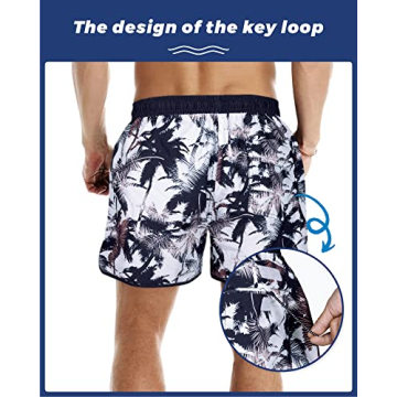 Retro Men's Swim Trunks - Comfortable 4.5 Inch Swim Shorts