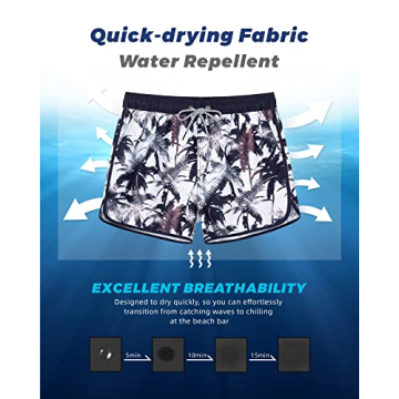 Retro Men's Swim Trunks - Comfortable 4.5 Inch Swim Shorts