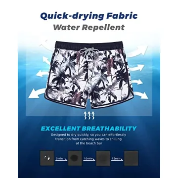 Retro Men's Swim Trunks - Comfortable 4.5 Inch Swim Shorts