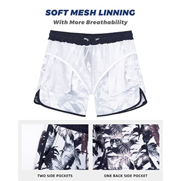 Retro Men's Swim Trunks - Comfortable 4.5 Inch Swim Shorts