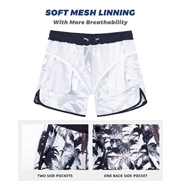 Retro Men's Swim Trunks - Comfortable 4.5 Inch Swim Shorts