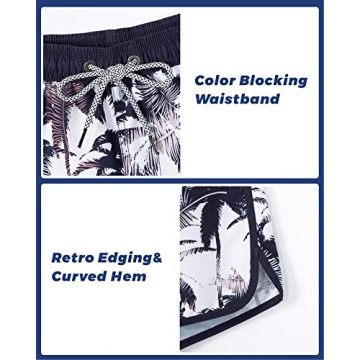 Retro Men's Swim Trunks - Comfortable 4.5 Inch Swim Shorts