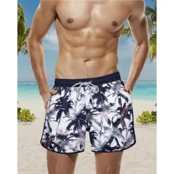 Retro Men's Swim Trunks - Comfortable 4.5 Inch Swim Shorts