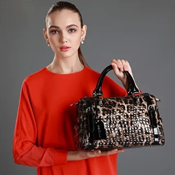 FEIMINA Stylish Genuine Leather Leopard Handbag for Women