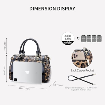 FEIMINA Stylish Genuine Leather Leopard Handbag for Women
