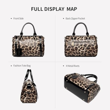 FEIMINA Stylish Genuine Leather Leopard Handbag for Women