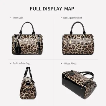 FEIMINA Stylish Genuine Leather Leopard Handbag for Women