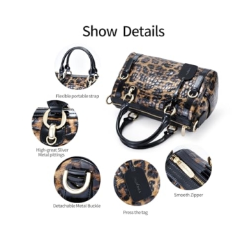 FEIMINA Stylish Genuine Leather Leopard Handbag for Women