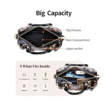 FEIMINA Stylish Genuine Leather Leopard Handbag for Women