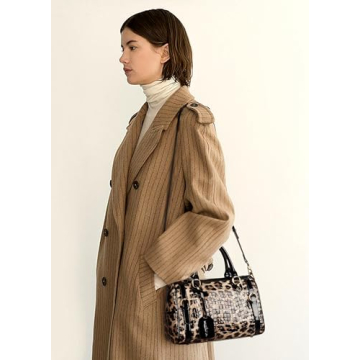 FEIMINA Stylish Genuine Leather Leopard Handbag for Women