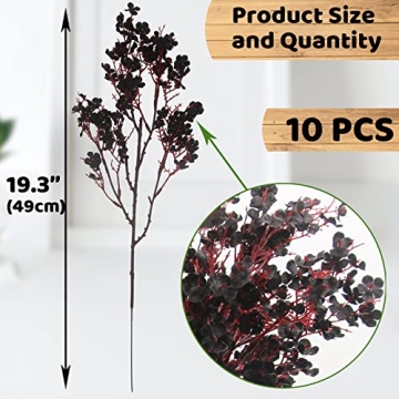 Hananona 10 Pcs Black Baby's Breath Artificial Flowers