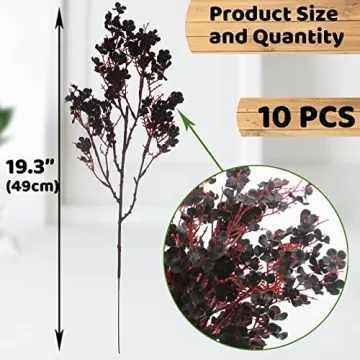 Hananona 10 Pcs Black Baby's Breath Artificial Flowers
