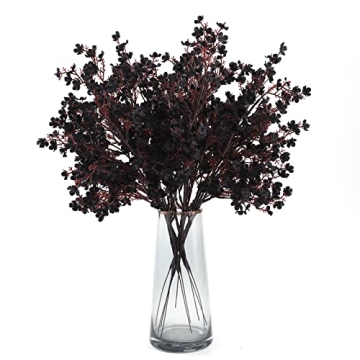 Hananona 10 Pcs Black Baby's Breath Artificial Flowers