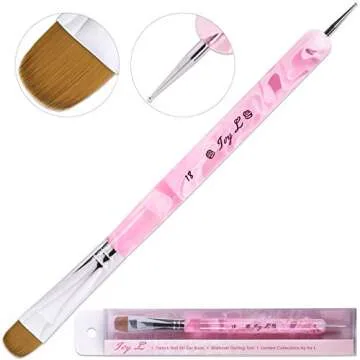 Ivy L Dual-End Nail Art Brush with Dotting Tool - Size #18