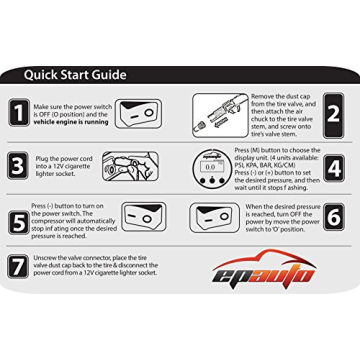epauto 12V DC Portable Air Compressor Pump, Digital Tire Inflator