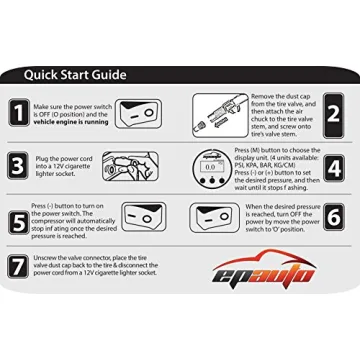 epauto 12V DC Portable Air Compressor Pump, Digital Tire Inflator