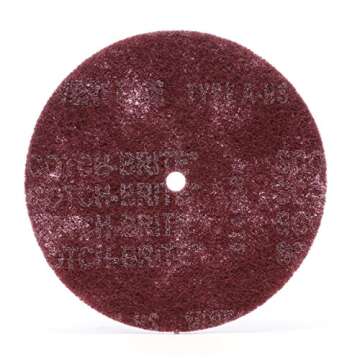 Cubitron Scotch-Brite High Strength Disc - Very Fine Grit Aluminum Oxide - For Deburring and Cleaning Metal - Satin Finishing Disc - Stackable - 8" x 1/2" - 10 per inner, Pack of 20