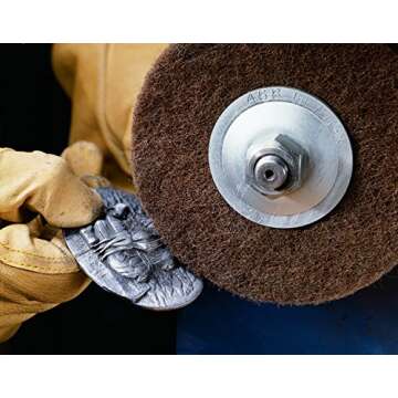 Cubitron Scotch-Brite High Strength Disc - Very Fine Grit Aluminum Oxide - For Deburring and Cleaning Metal - Satin Finishing Disc - Stackable - 8" x 1/2" - 10 per inner, Pack of 20