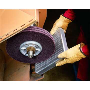 Cubitron Scotch-Brite High Strength Disc - Very Fine Grit Aluminum Oxide - For Deburring and Cleaning Metal - Satin Finishing Disc - Stackable - 8" x 1/2" - 10 per inner, Pack of 20