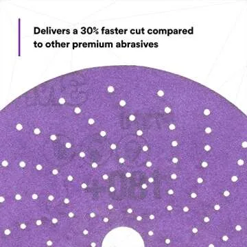 3M Cubitron II Hookit Clean Sanding Abrasive Disc 31374, 6 in, 180+ Grade, Pack of 50 Discs, Virtually Dust-Free, High Performance, Long Lasting, Multi-Hole Pattern, Feather Edging, Stock Removal