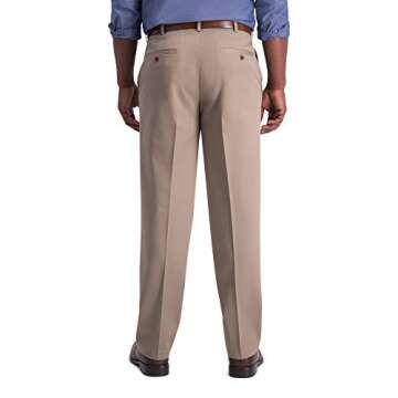 Haggar Men's Iron Free Khaki Classic Fit Expandable Pants
