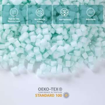 Rainmr Shredded Memory Foam Full Body Pillow – Side Sleeper – Huggable Long Pillow for Body Relief – with Ultra Soft Cooling Cover, 20 x 54 inches