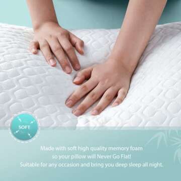 Rainmr Shredded Memory Foam Full Body Pillow – Side Sleeper – Huggable Long Pillow for Body Relief – with Ultra Soft Cooling Cover, 20 x 54 inches