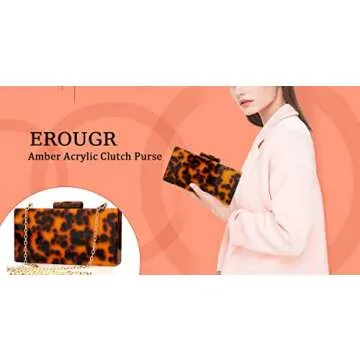 EROGE Acrylic Clutch Purse Perspex Box Colorful Geometric Design Handbags for Women