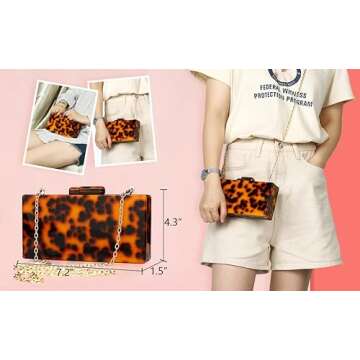 EROGE Acrylic Clutch Purse Perspex Box Colorful Geometric Design Handbags for Women