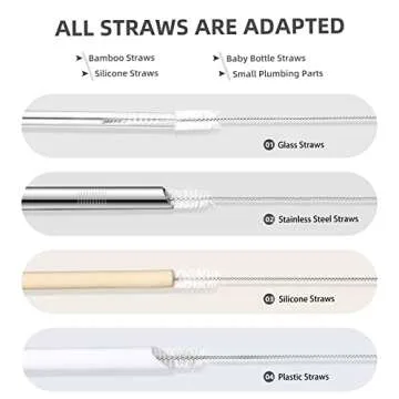 9-Piece Straw Cleaner Brush Kit for Stanley - (3-Size) Extra Long Pipe Cleaners, Straw Cleaning Brush for Tumbler, Sippy Cup, Bottle and Tube