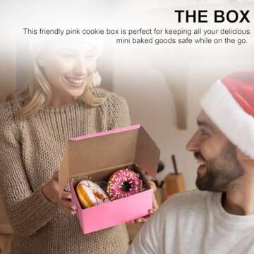 Elegant Pink Cookie Boxes for Any Occasion - 15 Pack