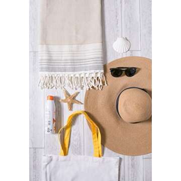 DII Turkish Fouta Towel - Soft, Absorbent & Compact