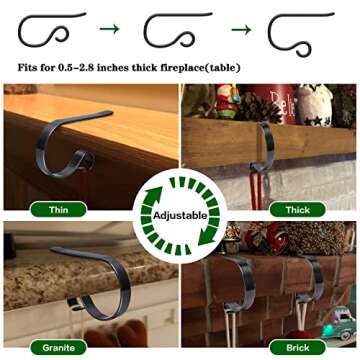 Scratch-Free Christmas Stocking Holders - Set of 4 for Festive Decor