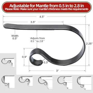 Scratch-Free Adjustable Stocking Holders for Mantle