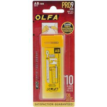 OLFA 9mm Snap Off Replacement Blades, 10 Blades (130 Segments) AB-10B - Snap-Off Utility Knife Repla...
