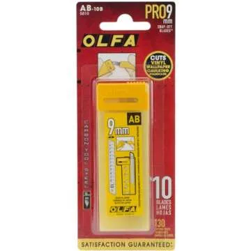 OLFA 9mm Snap Off Replacement Blades, 10 Blades (130 Segments) AB-10B - Snap-Off Utility Knife Repla...