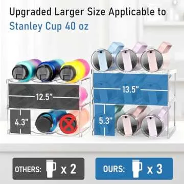 HAILMAJOR Upgraded Larger Water Bottle Organizer for Stanley 40 oz Tumbler with Handle, Stanley Cup ...