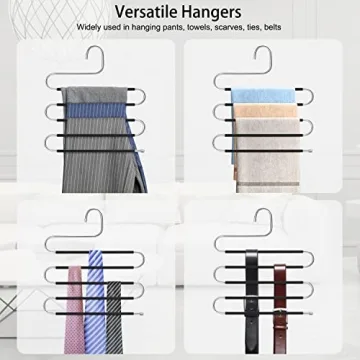 DOIOWN Non-Slip Stainless Steel Clothes Hangers for Pants