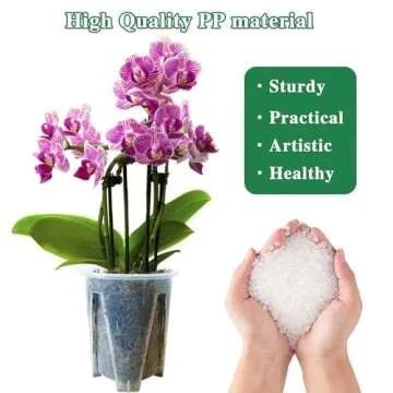 pavtner Orchid Pot 6.3Inch 4 Pack, Clear Platics Orchid pots with Holes, Planter Pot for Repotting Orchids and Other Flowers