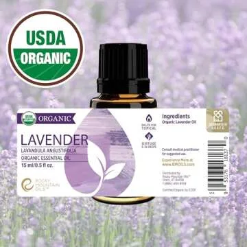 Rocky Mountain Oils Organic Lavender Essential Oil - Aromatherapy Essential Oils for Diffuser, Topic...