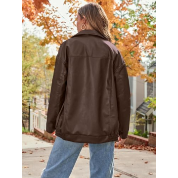 Oversized Faux Leather Jacket for Trendy Fall Fashion
